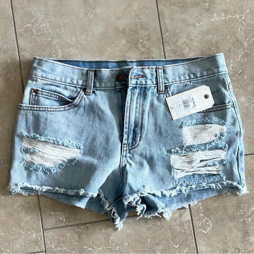Billabong Sky Blue Ripped Jean Shorts size 27
